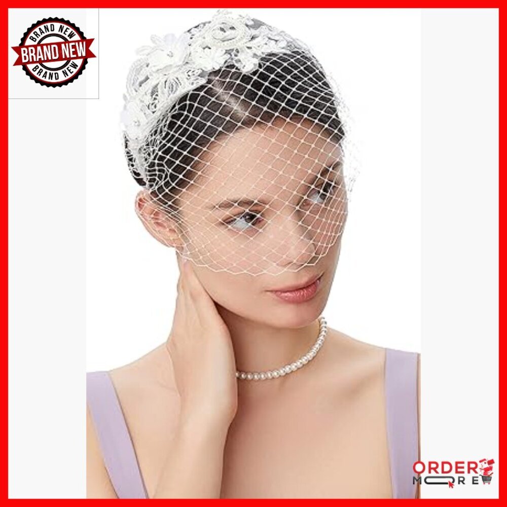 Mesh Lace Veil Fascinator Headband Wedding Tea Party Derby Hat